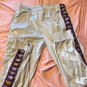 Kappa Gray Sweatpants with Star Stripe Detail
